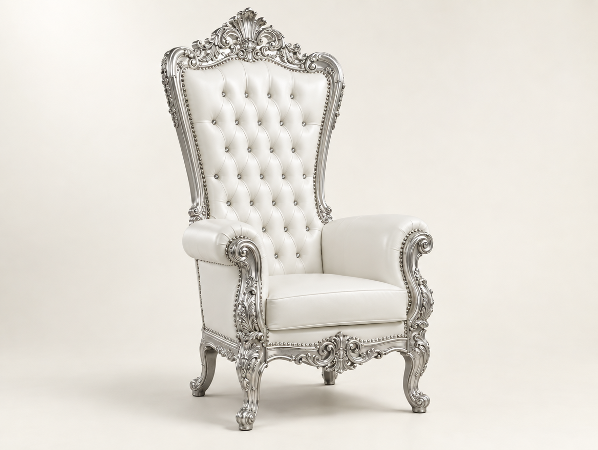 Silver Throne Chair - Image 1
